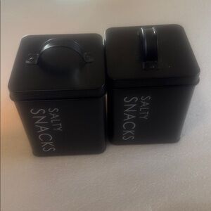 Home Basics Black Snack Storage Containers-2 pieces